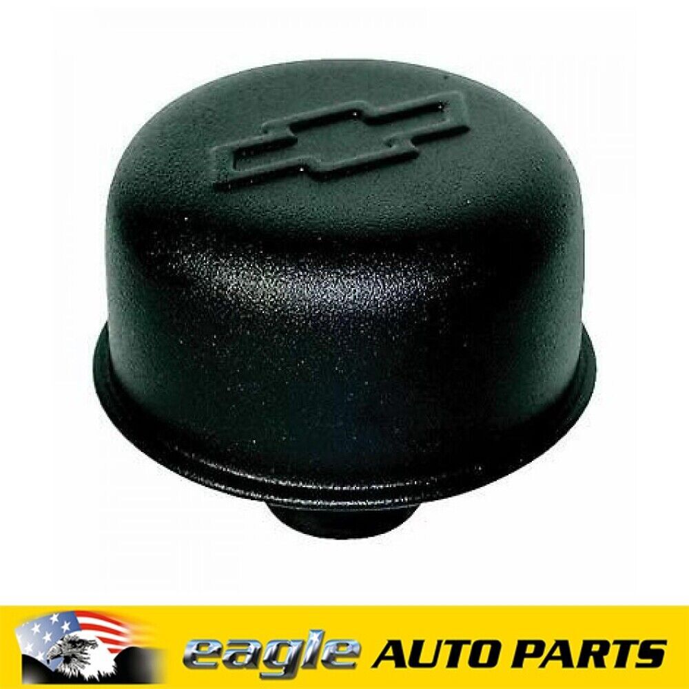 CHEVROLET 307 327 350 396 454 BOWTIE LOGO BLACK BREATHER PUSH IN CAP 141-754