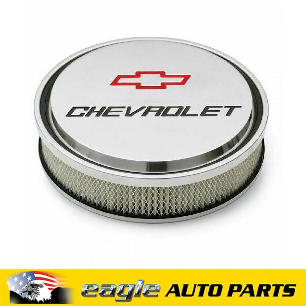 Chev GM Licensed Chevrolet 14" Diameter Slant-Edge Air Cleaner Kit # 141-833