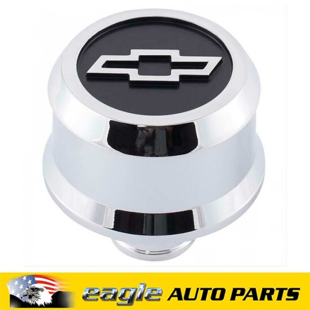 Proform Slant-Edge Chrome Aluminum Push-In Raised Bowtie Breather Cap # 141-856