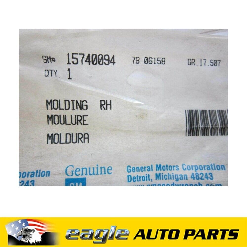 CHEV GMC 1994 - 1998 C1500 C2500 C3500 R/H REAR 1/4 SIDE MOULD  # 15740094