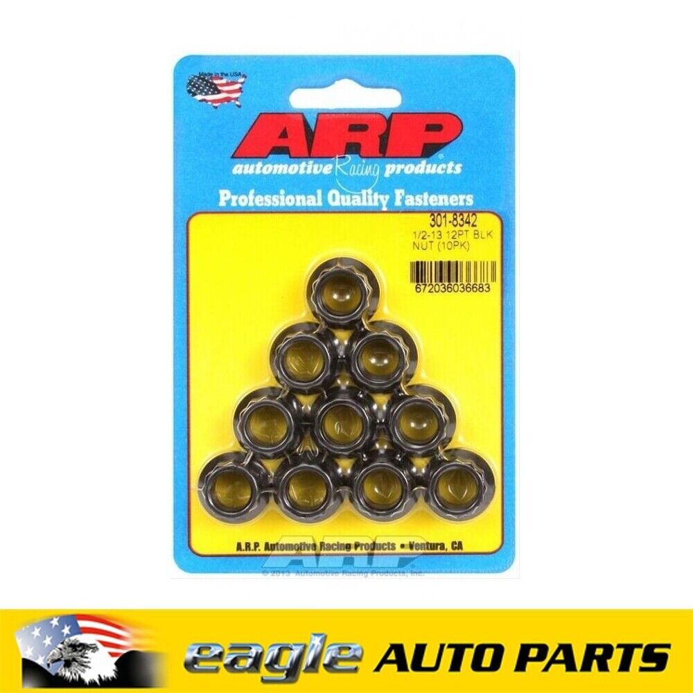 ARP 12 PT NUT BLACK 1/2'' -13 RH Thread Pck / 10 # 301-8342