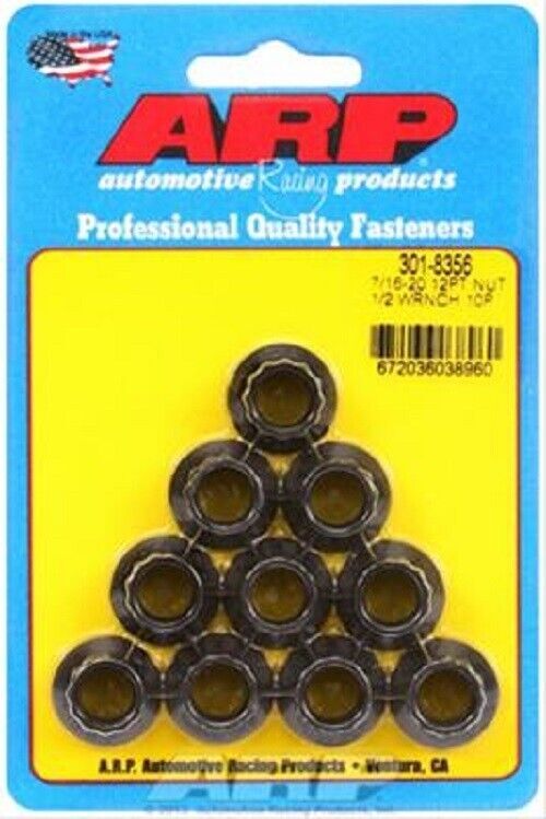 ARP 12-Point Nuts 12-Point, Steel, Black Oxide, 7/16 in # 301-8356