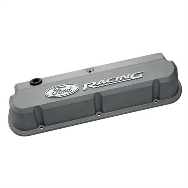 Ford Racing 289 302 351 Windsor Licensed Slant Edge Valve Covers Grey # 302-137