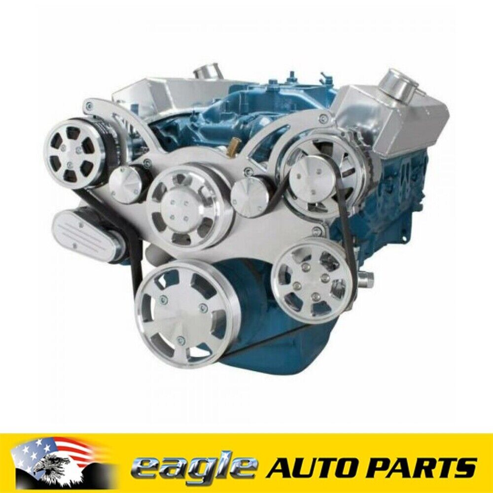 Chrysler Mopar 273 318 340 360 V8 A/C, Alt & P/S Serpentine Kit # 360-WRAPTOR-AC
