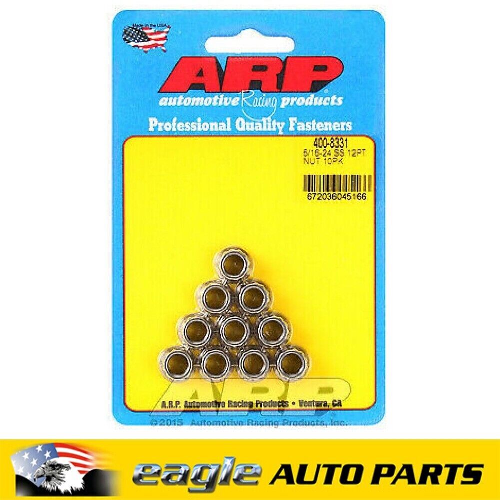 ARP 12-Point Nuts Stainless Steel, Polished, 5/16 in.-24 RH Thread, # 400-8331