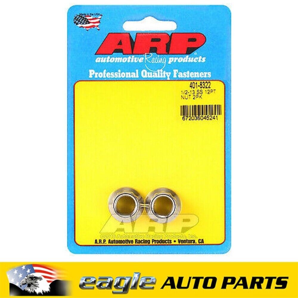 ARP 12-Point Nuts Stainless Steel Polished 1/2 in.-13 RH Thread # 401-8322
