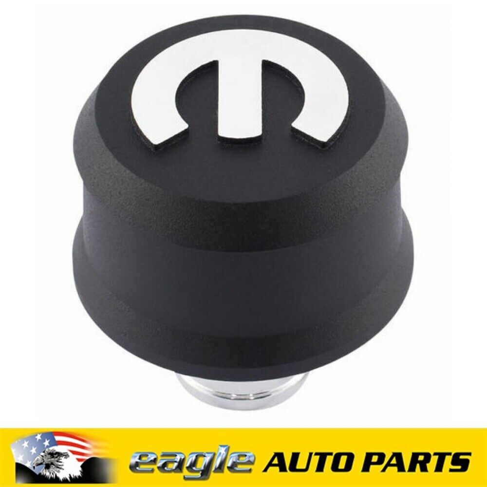 Proform Slant-Edge Black Aluminum Push-In Mopar Emblem Breather Cap  # 440-440