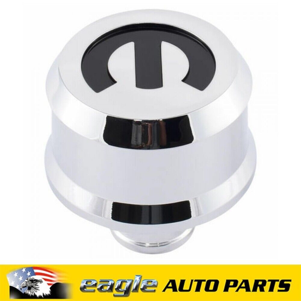 Proform Slant-Edge Chrome Aluminum Push-In Mopar Emblem Breather Cap # 440-442