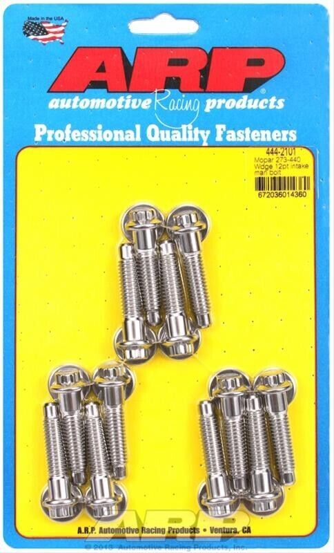 ARP Stainless Steel Intake Manifold Bolt Kit 12-Point Chrysler SB # 444-2101