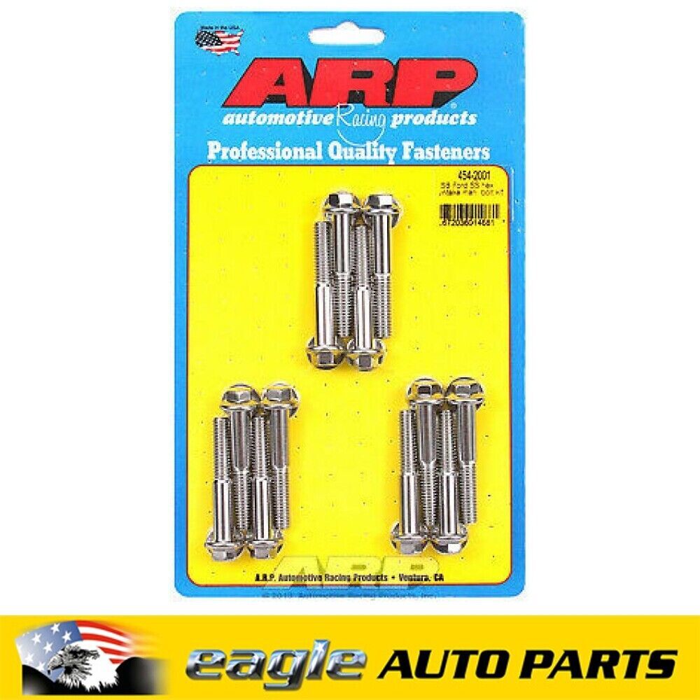 ARP SB FORD 221-302, 351W Stainless Steel HEX INTAKE MANIFOLD BOLTS  # 454-2001
