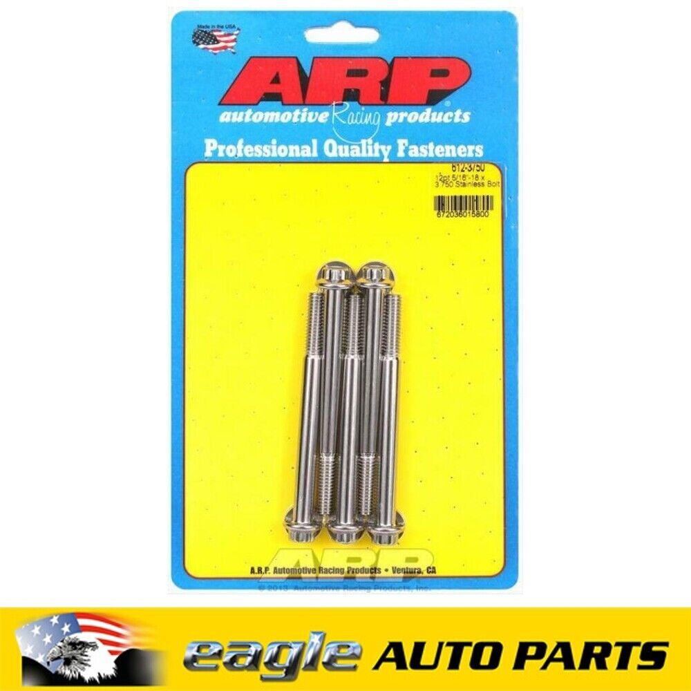 ARP Stainless Steel Bolts 5/16 in.-18 RH Thread, 3.750 in. UHL # 612-3750