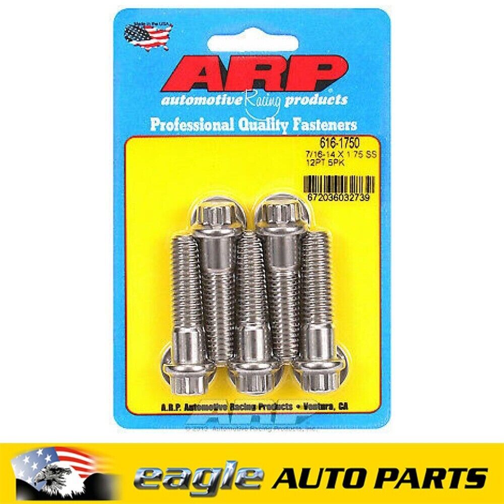 ARP Stainless Steel Bolts 7/16 in.-14 RH Thread,1.750in # 616-1750