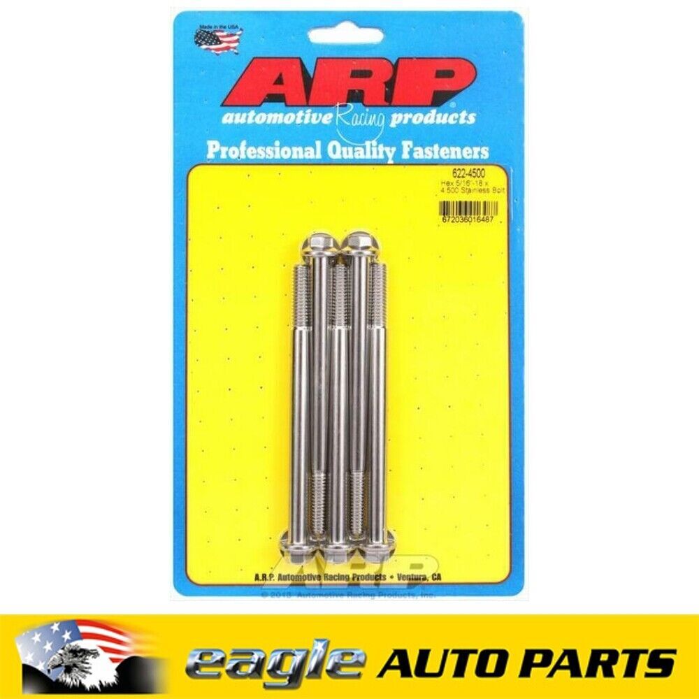 ARP Stainless Steel Bolts  5/16 in.-18 RH Thread, 4.500 in. UHL  # 622-4500
