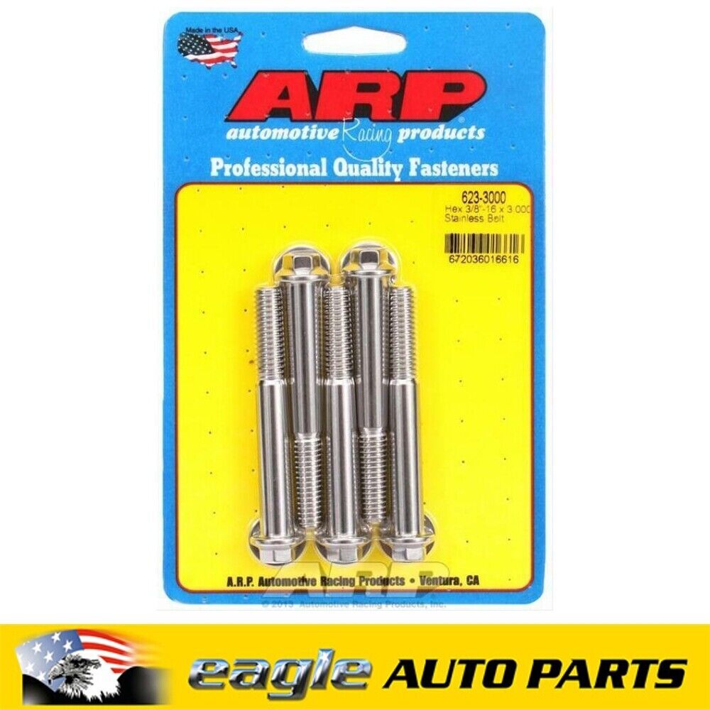 ARP Stainless Steel Bolts 3/8 in.-16 RH Thread, 3.000 in. UHL # 623-3000