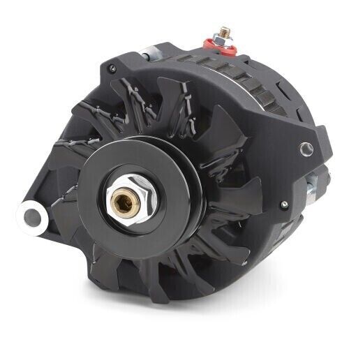 Chev 160 Amp 1 Wire Internal Reg Black Crinkle Finish Alternator # 66430-16BK