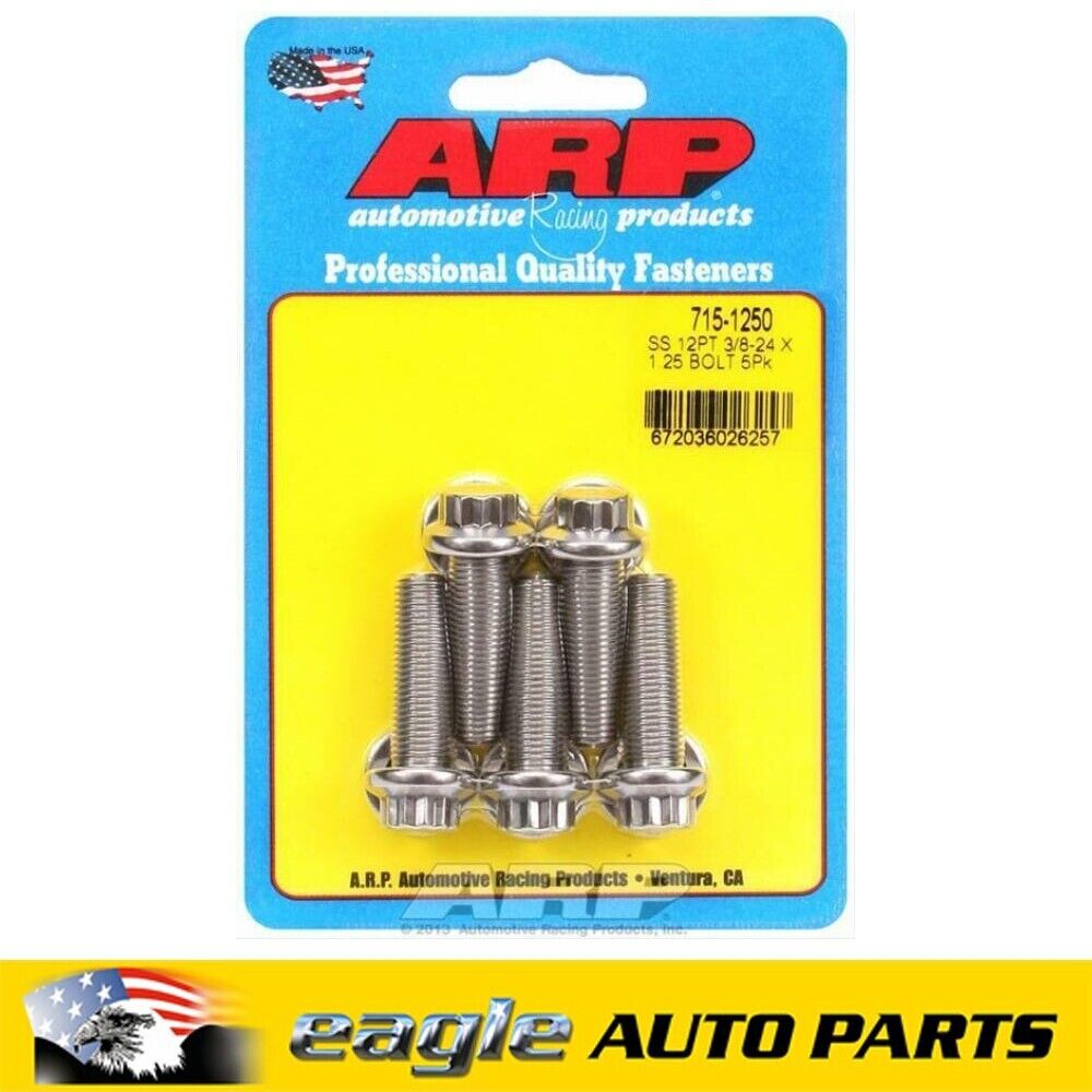 ARP Stainless Steel Bolts 3/8 in.-24 RH Thread, 1.250 in. UHL  # 715-1250
