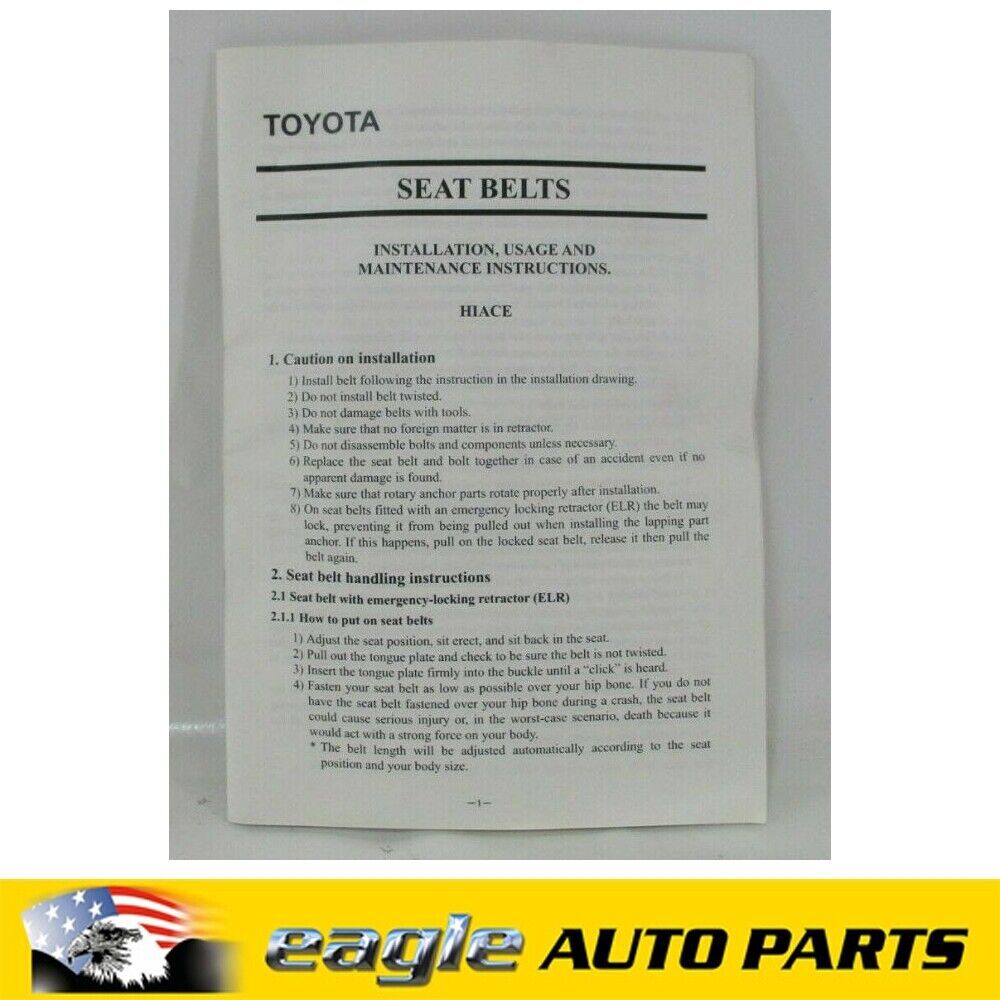 REAR SEAT BELT NO.2 TO SUIT TOYOTA HIACE OE # 7356026430B0