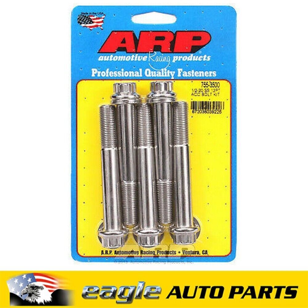 ARP 5 Pack 12-Point, Stainless 300, Polished, 1/2 in.-20 x 3.500 UHL # 755-3500