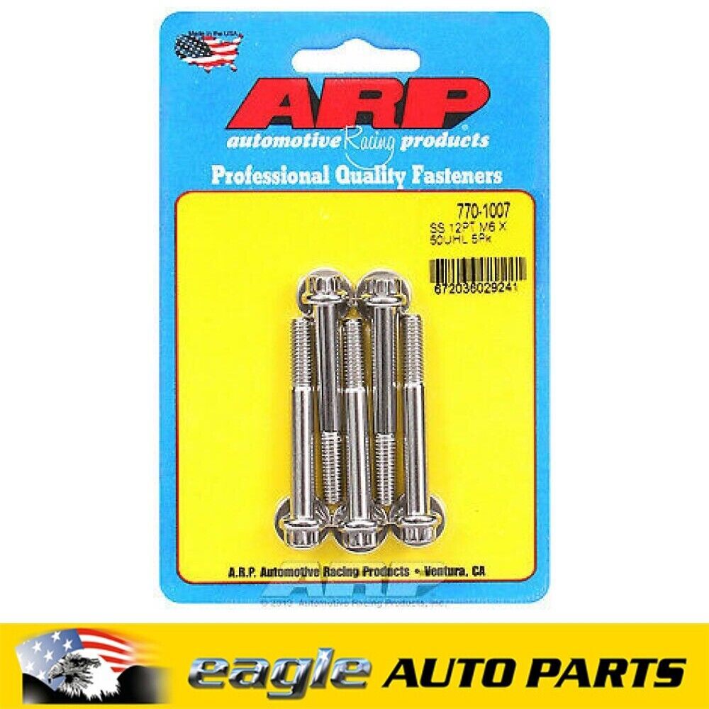 ARP Stainless Steel Bolts 12pt, 6mm X 1.00 RH Thread , 50 UH Length  # 770-1007