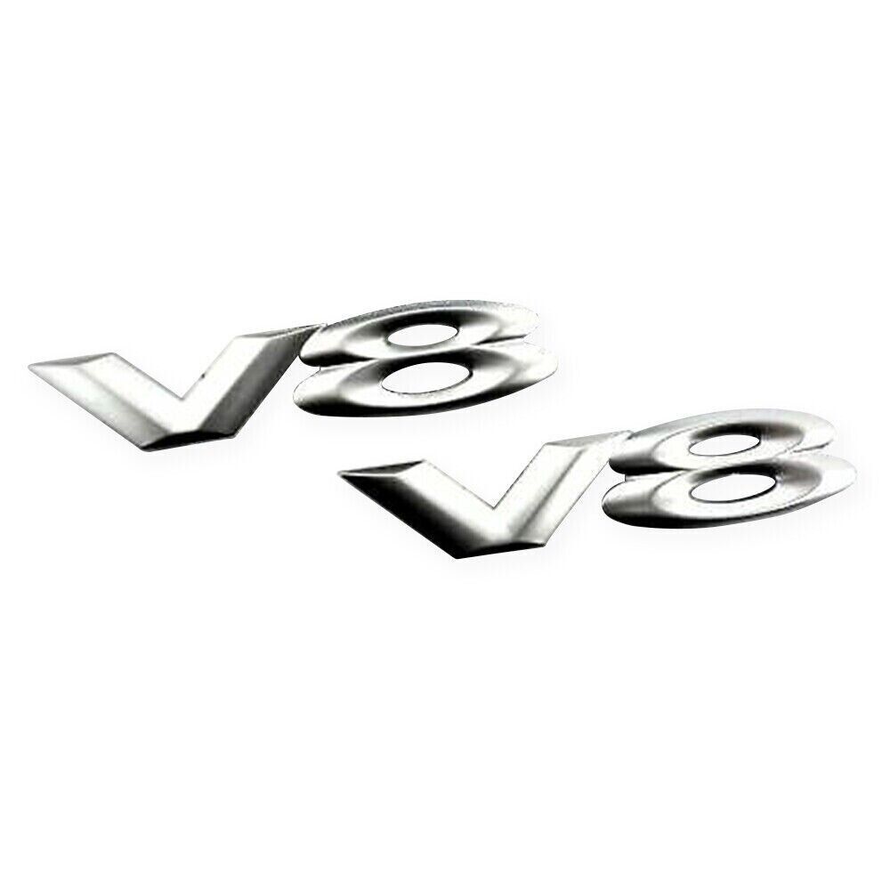 Holden Commodore VY SS Badge V8 Pair Silver Satin Genuine GM 92109473