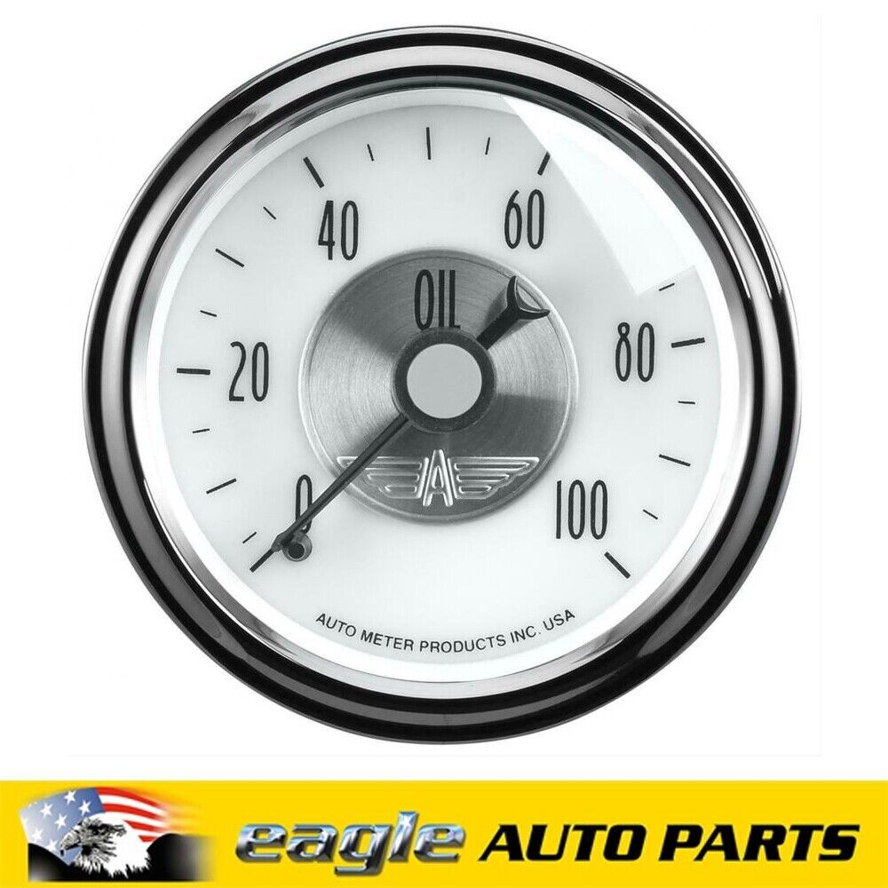Auto Meter Prestige Pearl 2-1/16" Oil Pressure Gauge 0-100 psi # AU2023