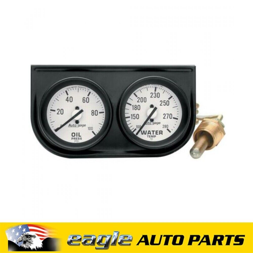 AUTOMETER AUTOGAGE 2-1/16" 2 GAUGE CONSOLE WATER TEMP, OIL PRESS # AU2326