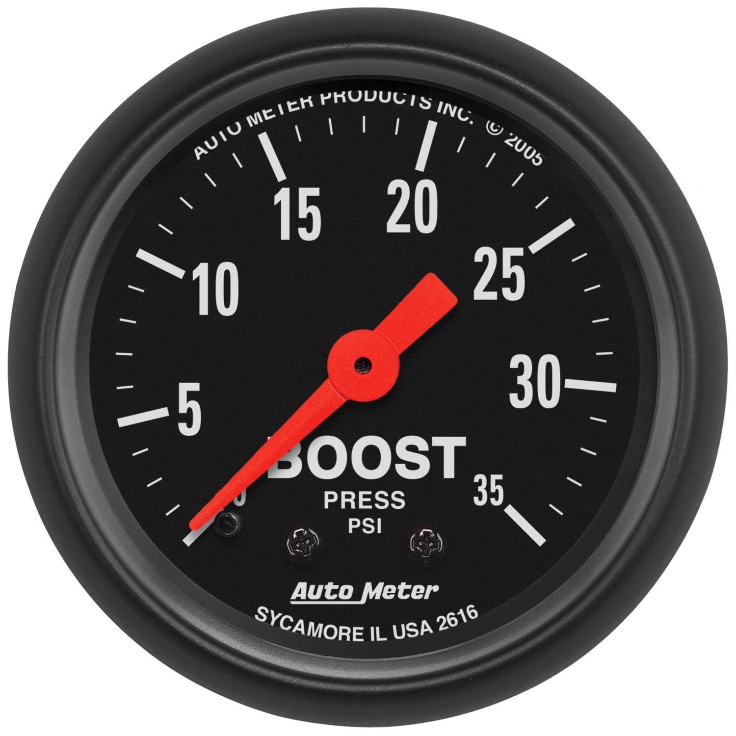AutoMeter Z-Series Analog Boost Pressure Gauge 0-35 psi, 2 1/16 in # AU2616