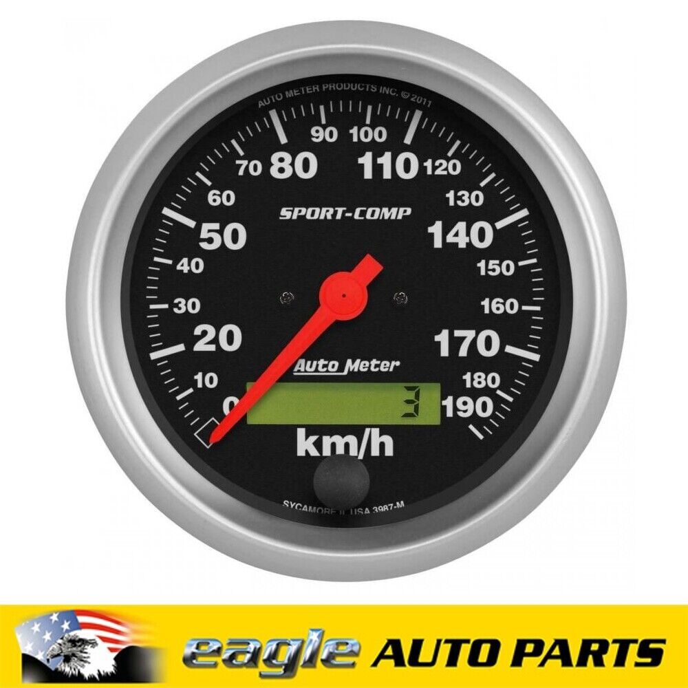 AUTOMETER SPORT COMP 3-3/8" ELECTRICAL SPEEDOMETER 0-190 KPH # AU3987M