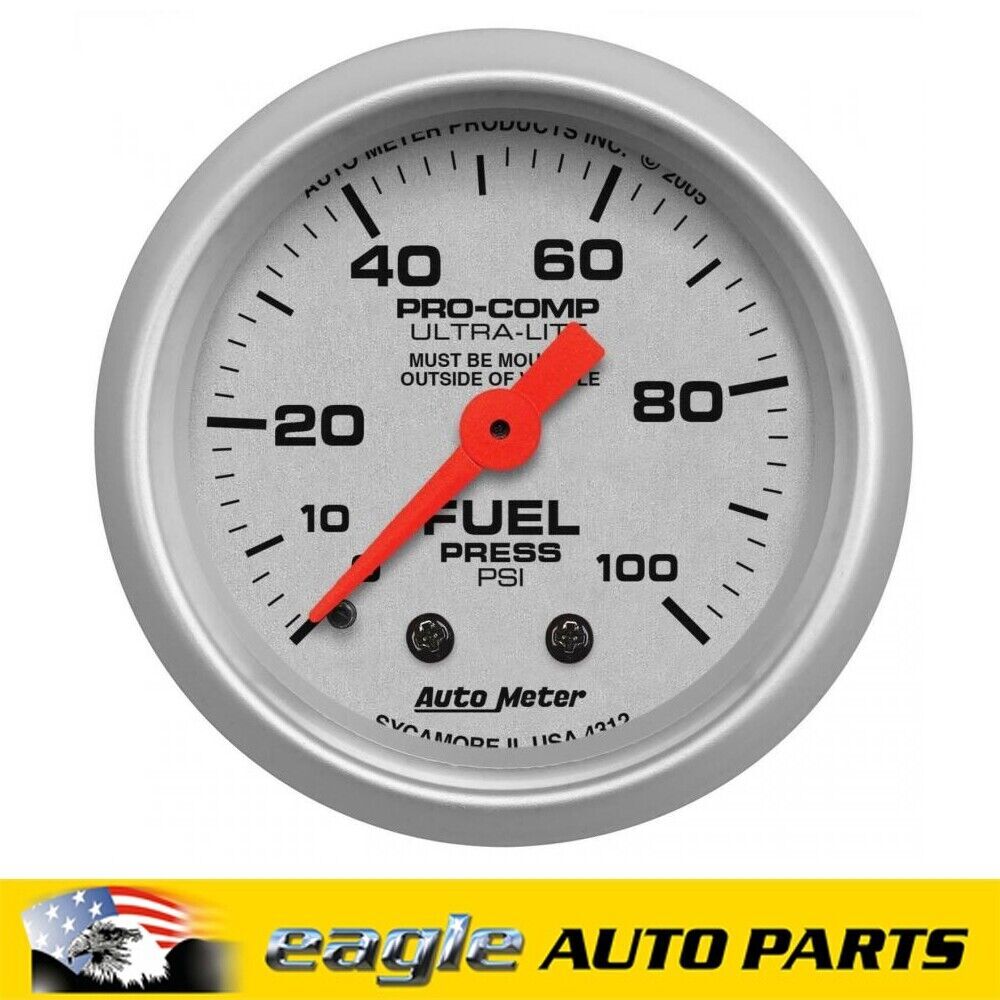 AutoMeter Ultra-Lite Analog Gauge Fuel Pressure, 0-100 psi, 2 1/16 in # AU4312
