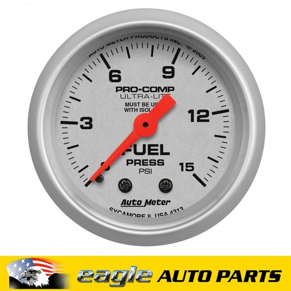AutoMeter Ultra-Lite Analog Gauge Fuel Pressure 0-15 psi, 2 1/16" # AU4313