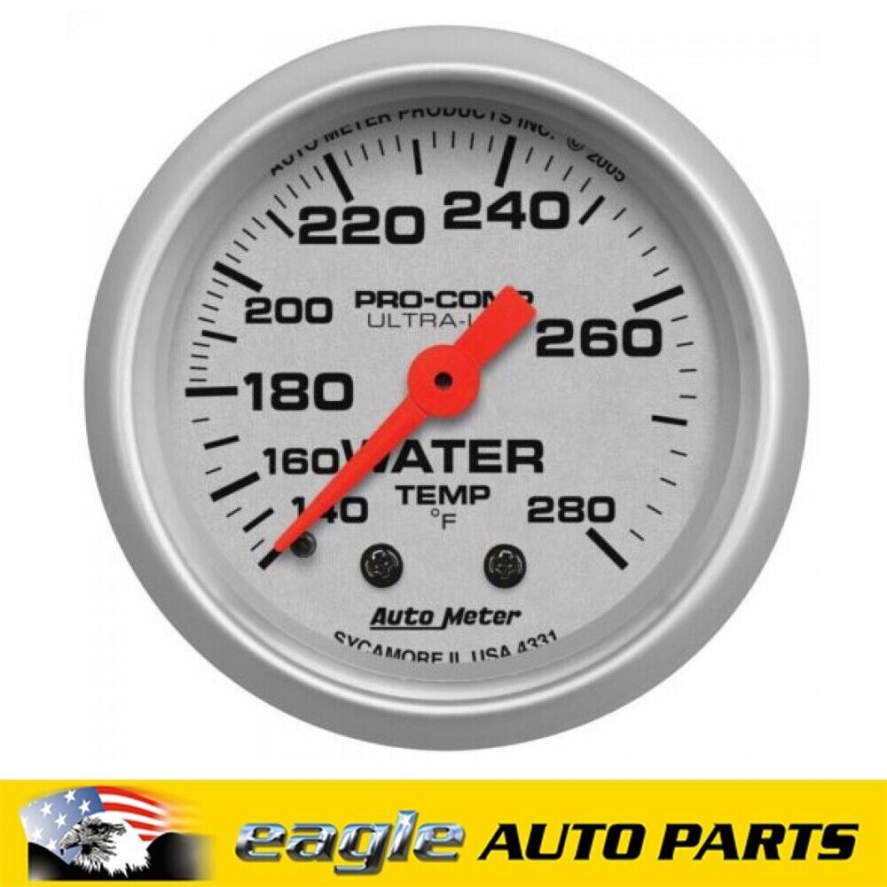 AutoMeter Gauge, Ultra-Lite, Water Temp , 140-280deg. Chev Ford Holden # AU4331