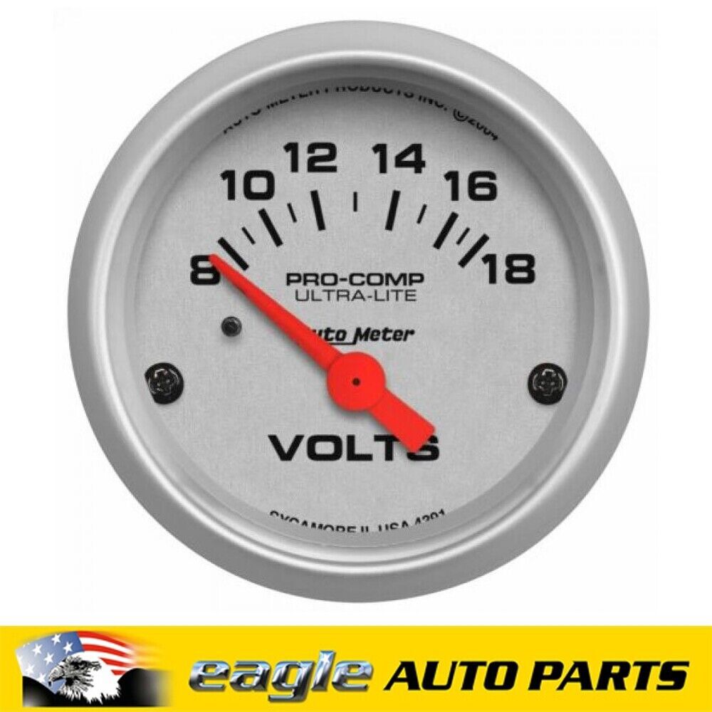 AUTOMETER ULTRALITE VOLT GAUGE 2-1/16" 8 - 18 VOLT # AU4391
