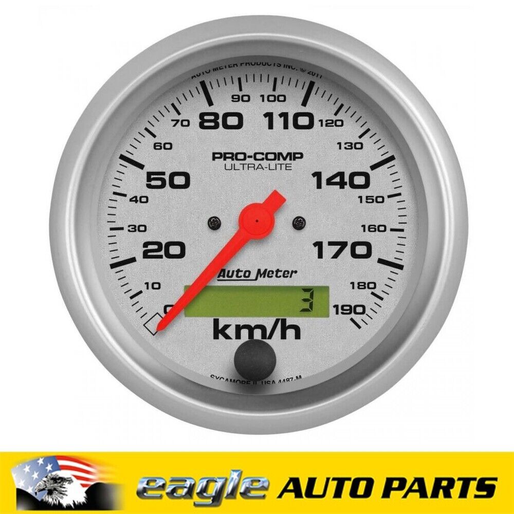 AutoMeter Gauge Ultra-Lite, Speedometer, 0-190 kph, 3 3/8 in, Elec # AU4487M