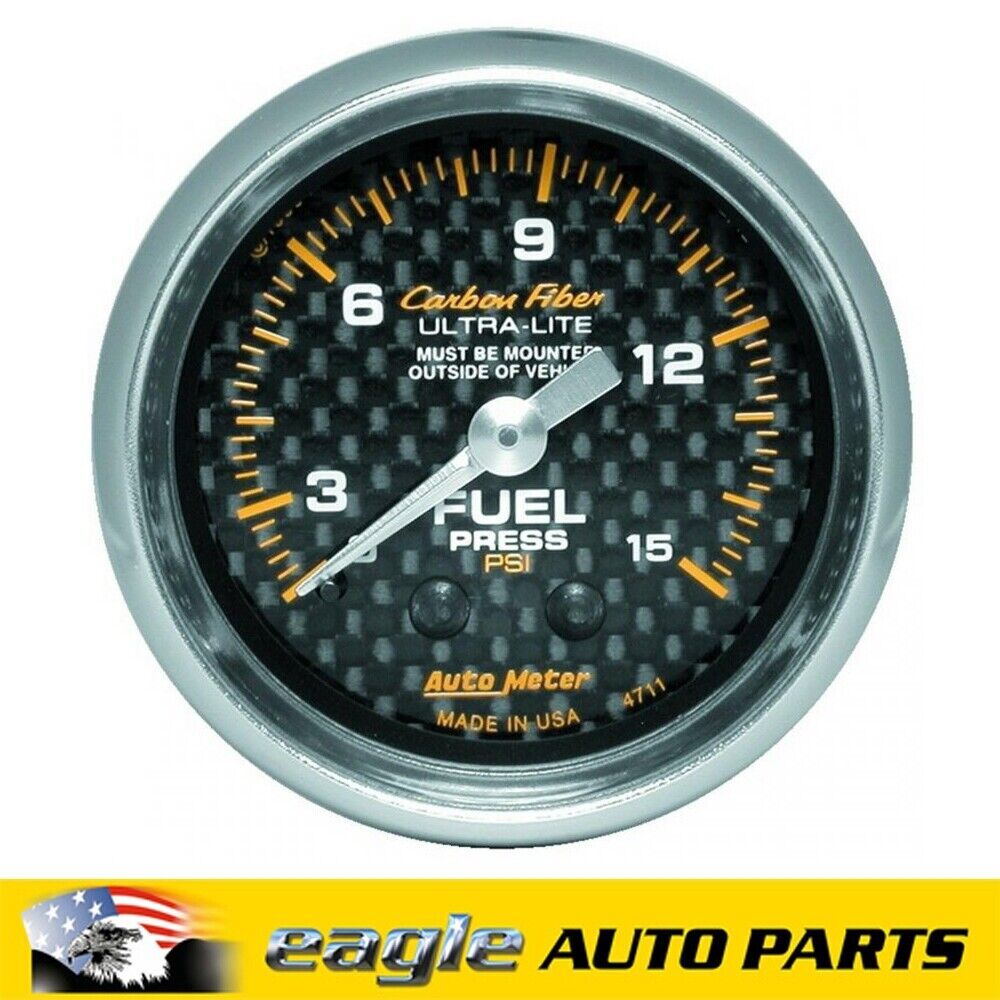 AutoMeter Carbon Fiber Ultra-Lite Analog 2.1/16" Fuel Pressure Gauge # AU4711