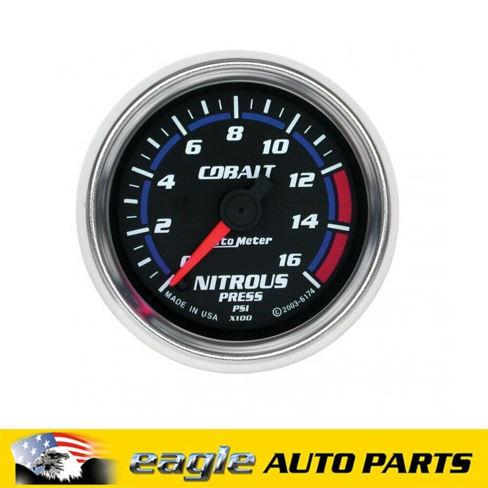 AUTOMETER COBALT 2-1/16" 0-1600 psi Nitrous Pressure Gauge # AU6174