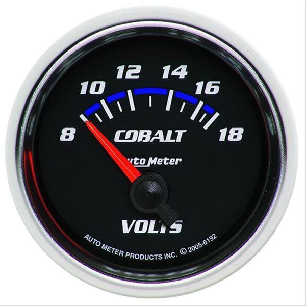 AutoMeter Cobalt Analog Gauges Gauge, Cobalt, Voltmeter, 8-18 V, 2 1/16 # AU6192