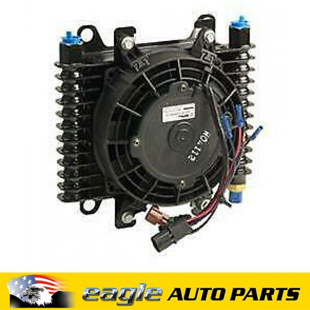 B&M Black Transmission Hi-Tek SuperCooler Oil Cooler With Fan # BM70298