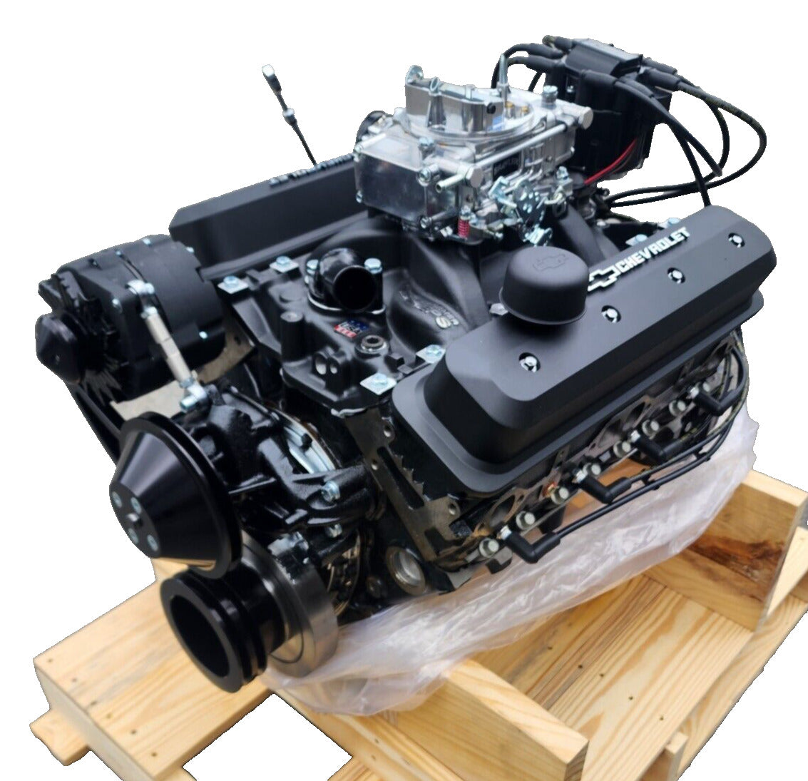 CHEV 350HO 350HP FLAT TAPPET BLACK RAT ROD LOOK ENGINE # CHEV-350HO-BLK