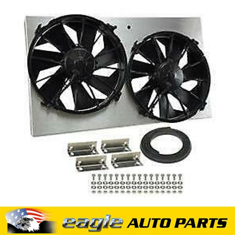 Derale High-Output Dual RAD Fan and Shroud Kit 12 Blades, 4,000 cfm # DER-16825