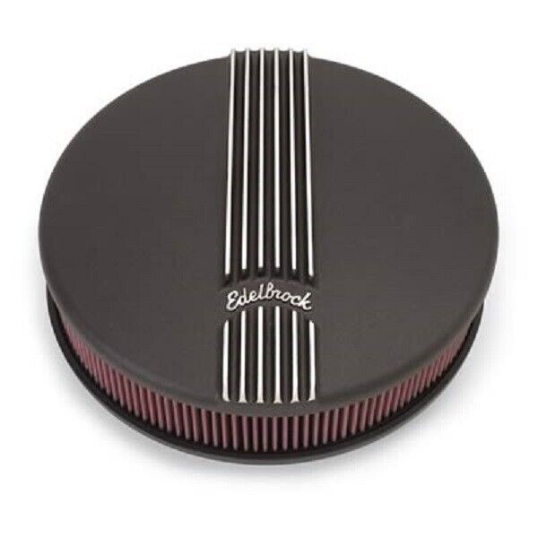 Edelbrock Classic Series Air Cleaner 14" x 3" Black Round With Logo # ED41173