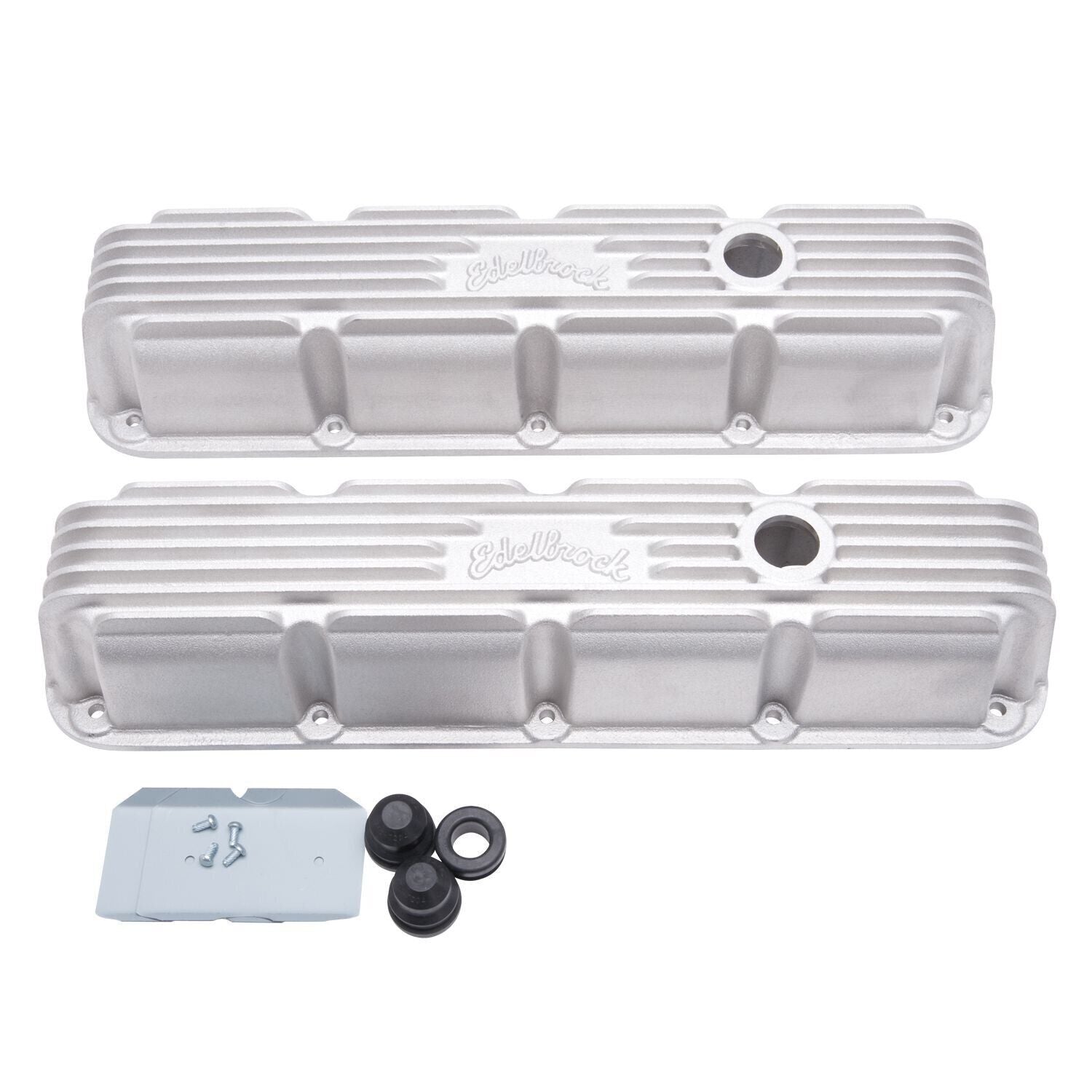 Chrysler 318 340 360 Late Edelbrock Classic Cast Aluminum Valve Covers # ED41779