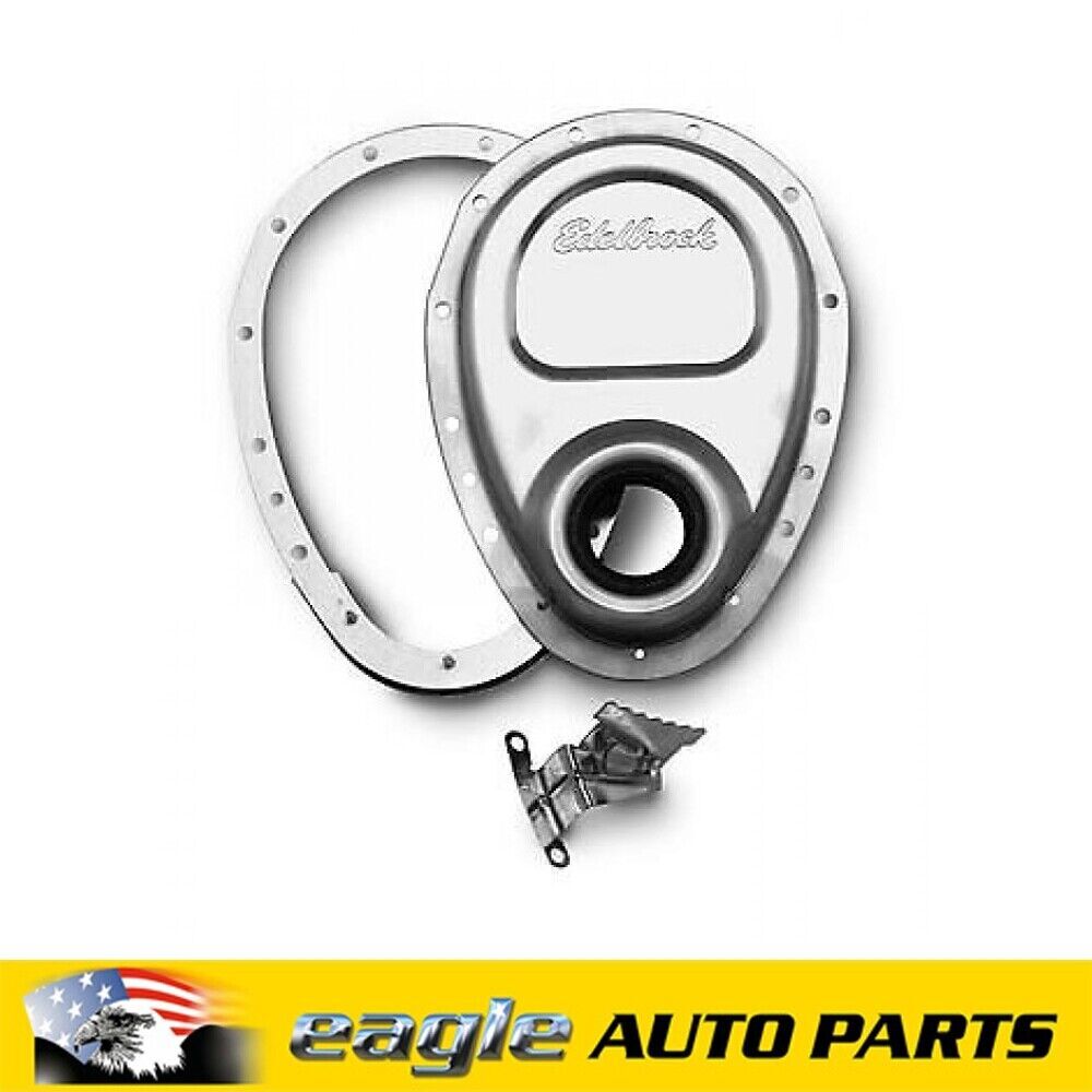 Chev 283 327 350 SBC V8 Edelbrock Two-Piece Aluminum Timing Cover # ED4242