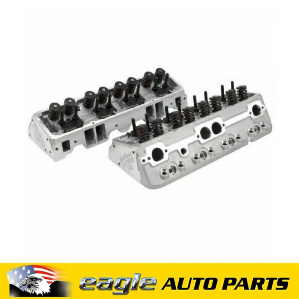 Edelbrock E-Street 64cc Cylinder Head Pair Chev 307 327 350 Small Block # ED5089