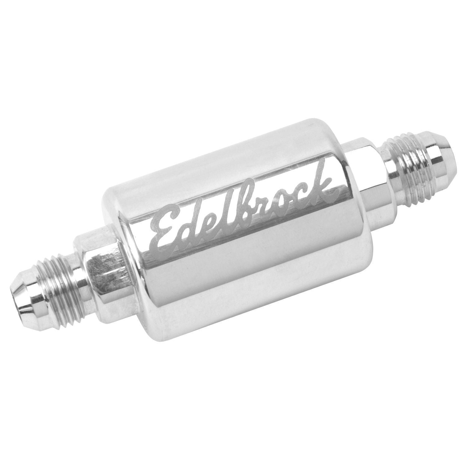 Edelbrock Inline High Flow 40 Micron Polished Aluminum Fuel Filter  # ED8129