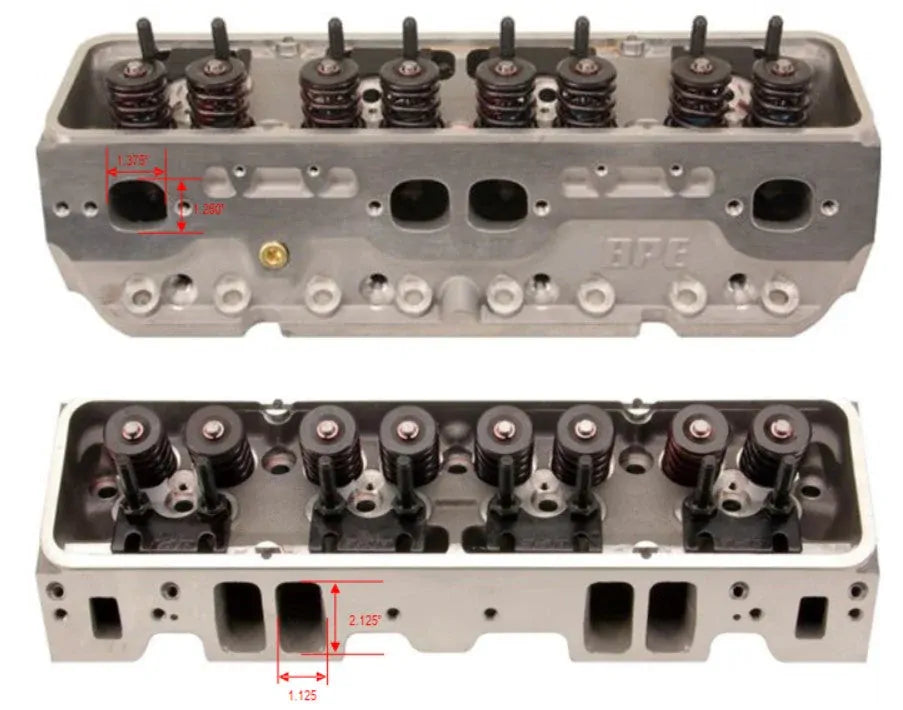 BluePrint Engines Chev 350 Small Block Alloy 195cc Cylinder Heads # H8002K