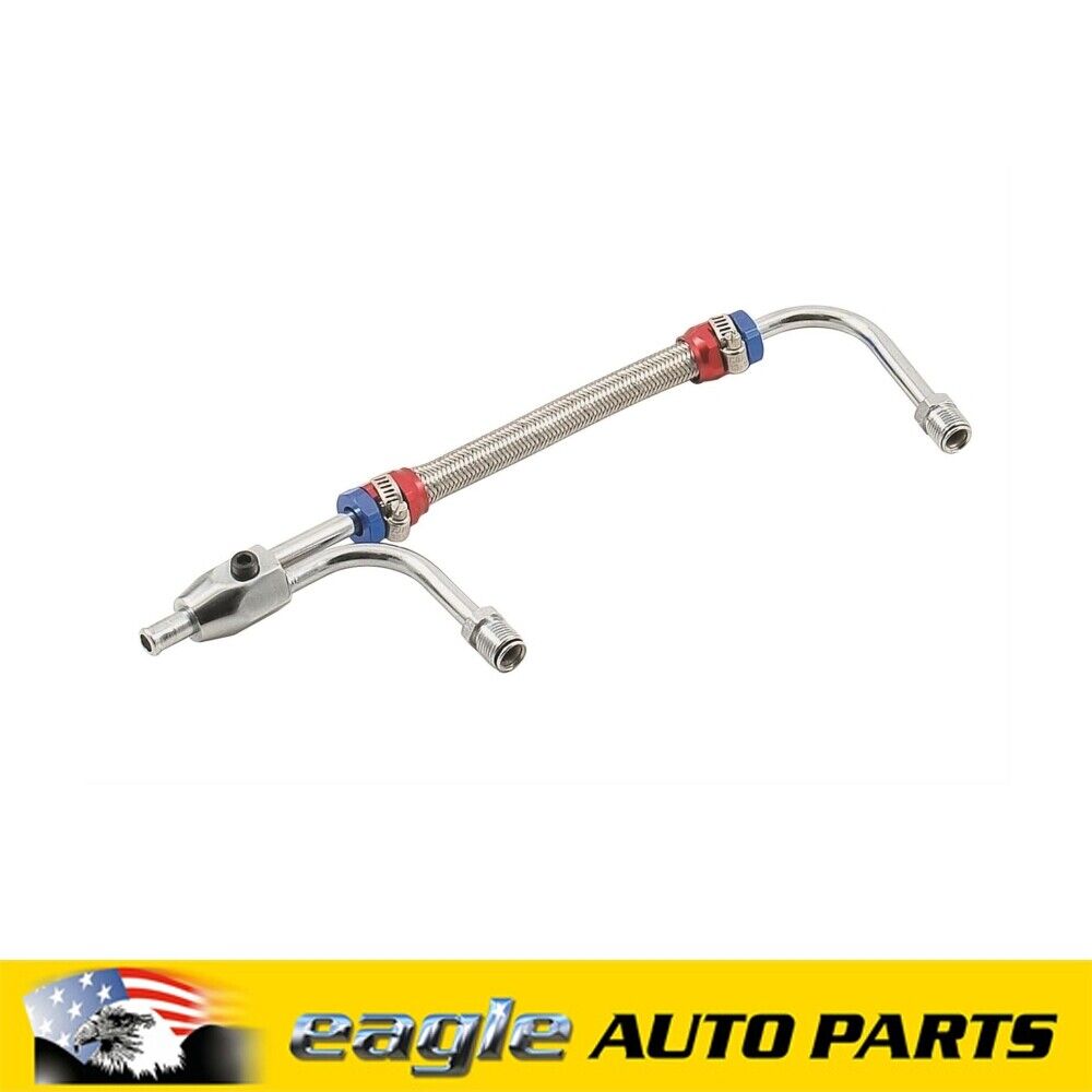 Mr. Gasket Chrome Fuel Line Holley 4150 / 4160 Braided Stainless # MG1556G