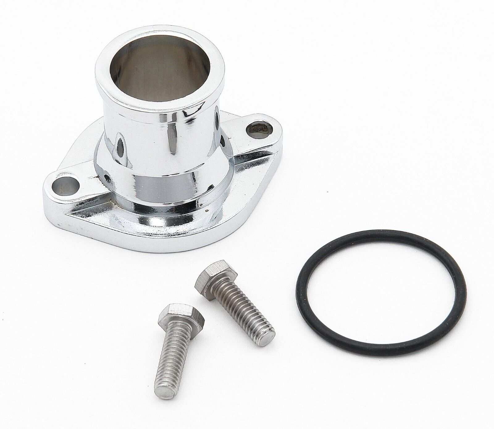 FORD 351 CLEVELAND MR. GASKET O-RING STYLE CHROME THERMOSTAT HOUSING # MG2663