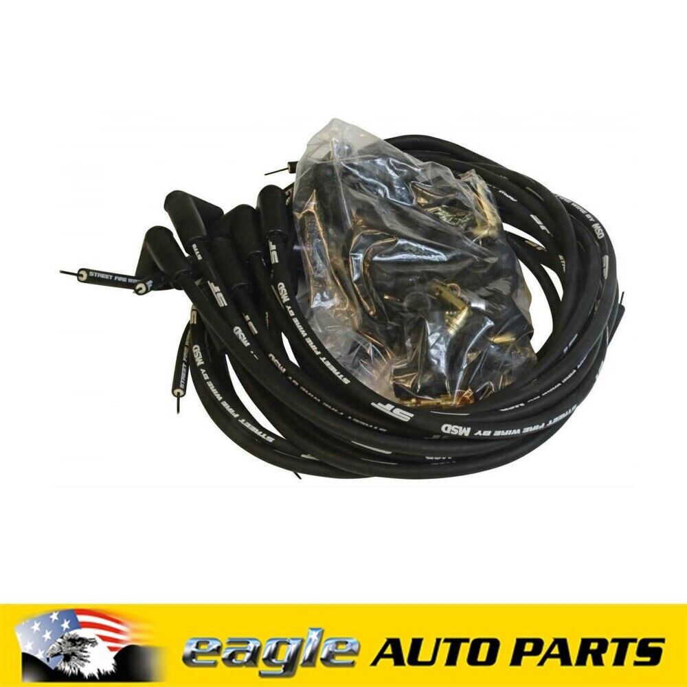 MSD Street Fire Universal 8.0mm Black Spark Plug Lead Set # MSD5553