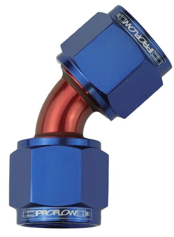 PROFLOW Female Flare Union 45 Degree Fitting Adaptor AN -4 Blue # PFE132-04