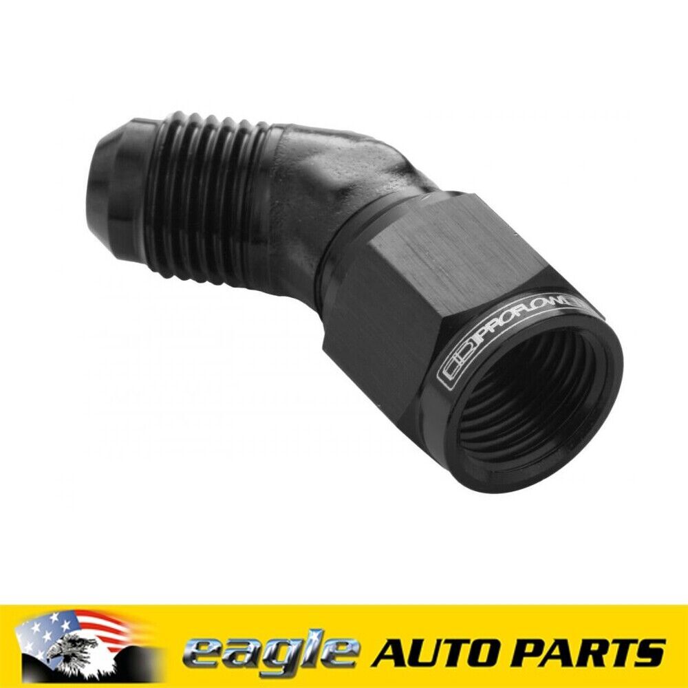 PFE Fittings 45 Degree Male - Female Swivel Fitting -06AN Black # PFE142-06BK